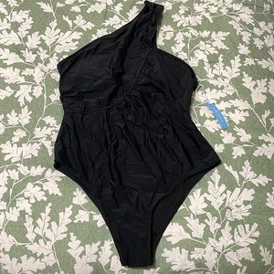One piece, one shoulder bathing suit